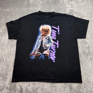 Tina Turner Graphic T-Shirt Womens XL Black Excellent Simply The Best Concert Ts